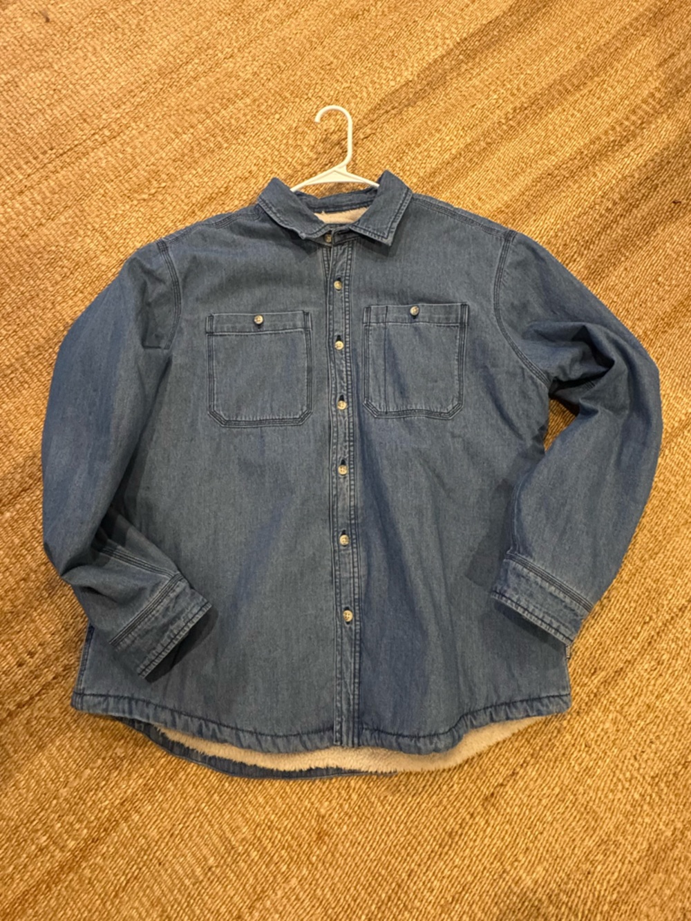 Eddie Bauer Sherpa-Lined Denim Collar Jacket - Blue